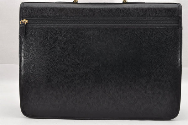 Authentic Burberrys Vintage Leather Business Hand Briefcase Black 7360I