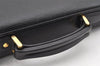 Authentic Burberrys Vintage Leather Business Hand Briefcase Black 7360I