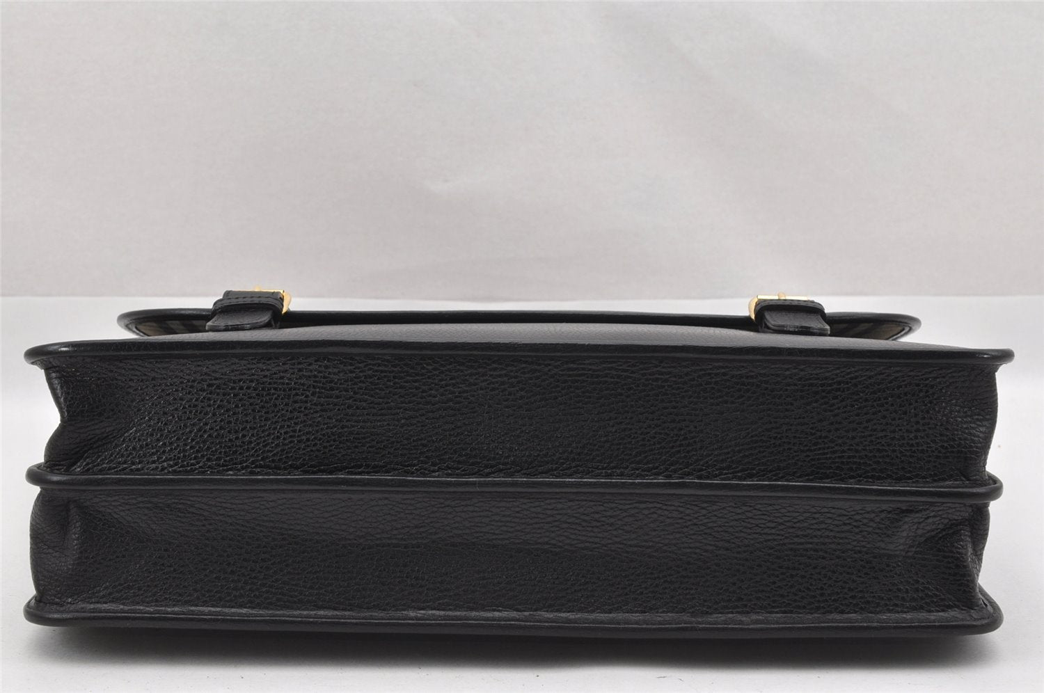 Authentic Burberrys Vintage Leather Business Hand Briefcase Black 7360I