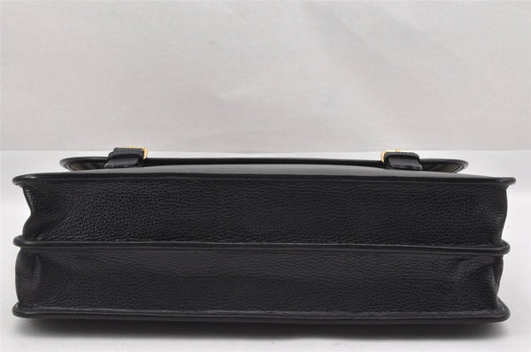 Authentic Burberrys Vintage Leather Business Hand Briefcase Black 7360I