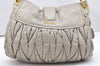 Authentic MIU MIU Matelasse Leather Shoulder Hand Bag Purse Light Green 7360K