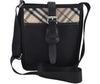 Authentic BURBERRY Nova Check Shoulder Cross Body Bag Nylon Leather Black 7363I