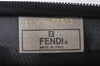 Authentic FENDI Pequin Clutch Hand Bag Purse PVC Leather Brown Black 7364I