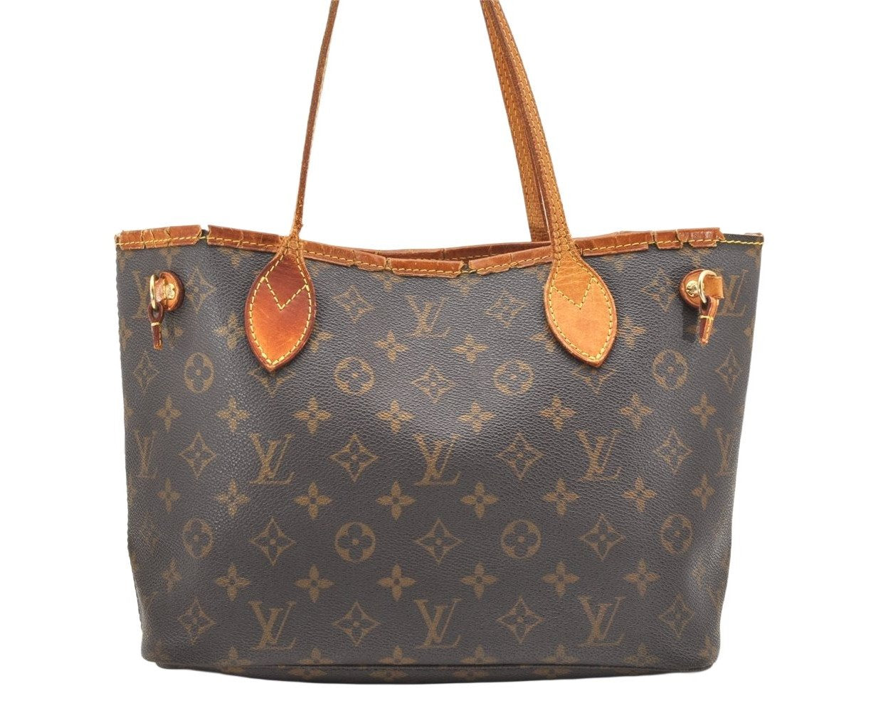 Authentic Louis Vuitton Monogram Neverfull PM Tote Bag M40155 LV Junk 7369K