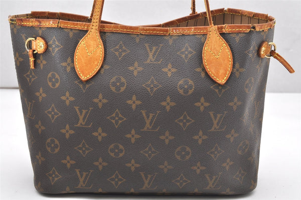 Authentic Louis Vuitton Monogram Neverfull PM Tote Bag M40155 LV Junk 7369K