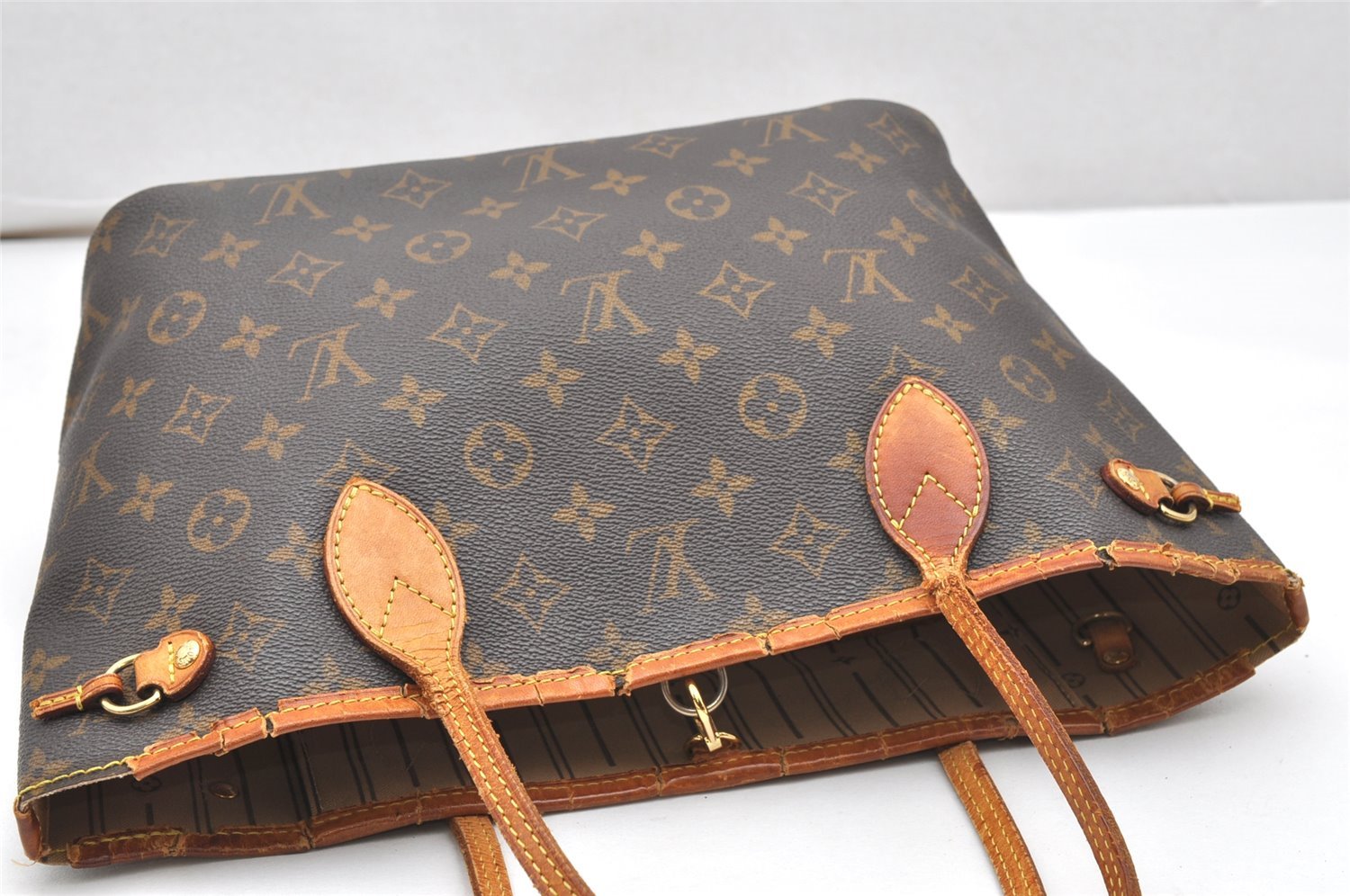 Authentic Louis Vuitton Monogram Neverfull PM Tote Bag M40155 LV Junk 7369K