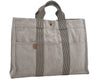 Authentic HERMES New Fourre Tout MM Vintage Hand Tote Bag Canvas Gray 7370I