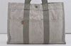 Authentic HERMES New Fourre Tout MM Vintage Hand Tote Bag Canvas Gray 7370I