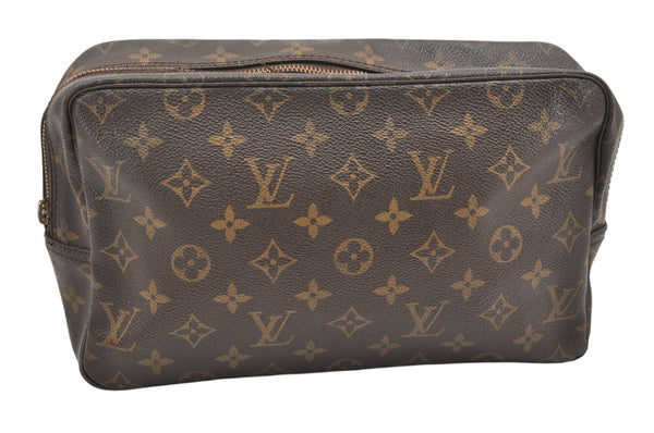 Auth Louis Vuitton Monogram Trousse Toilette 28 Clutch Hand Bag LV Junk 7373K