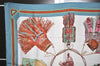 Authentic HERMES Carre 90 Scarf "CUIRS DU DESERT" Silk Blue Gray 7377K