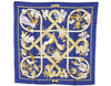 Authentic HERMES Carre 90 Scarf "Caraibes" Silk Blue 7379K