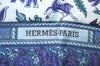 Authentic HERMES Carre 90 Scarf "CHASSE EN INDE" Silk Light Blue 7380K