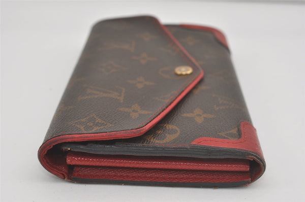 Authentic Louis Vuitton Monogram Portefeuille Sarah Retiro M61184 Wallet 7381I