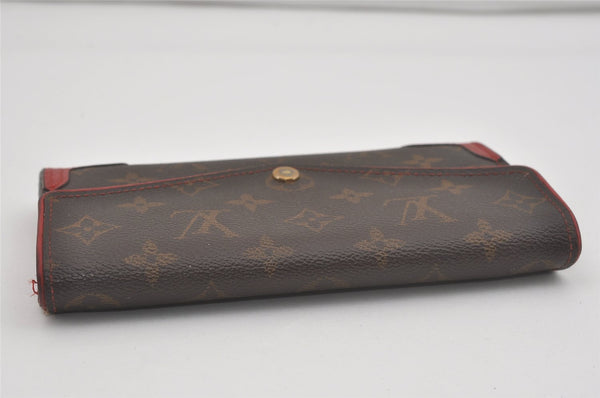 Authentic Louis Vuitton Monogram Portefeuille Sarah Retiro M61184 Wallet 7381I