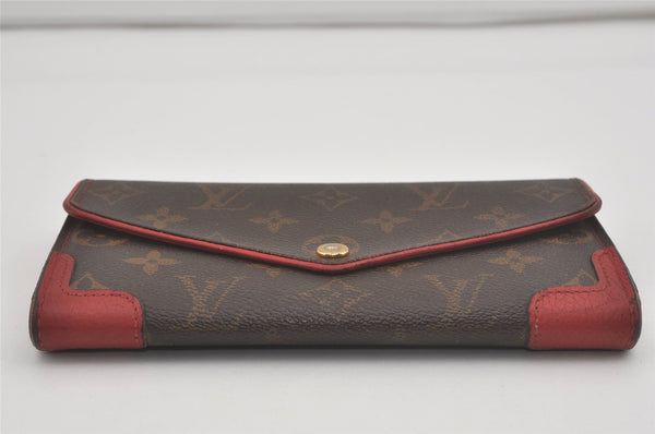 Authentic Louis Vuitton Monogram Portefeuille Sarah Retiro M61184 Wallet 7381I