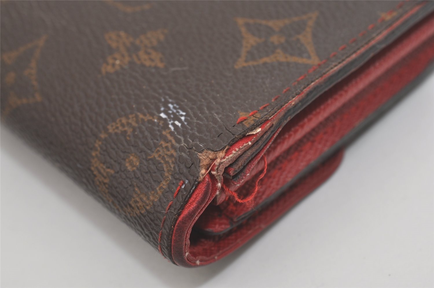 Authentic Louis Vuitton Monogram Portefeuille Sarah Retiro M61184 Wallet 7381I