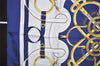 Authentic HERMES Carre 90 Scarf "Eperon d' or" Silk Navy 7381K