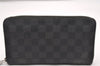 Authentic Louis Vuitton Damier Graphite Zippy Organizer Wallet N63077 LV 7382I