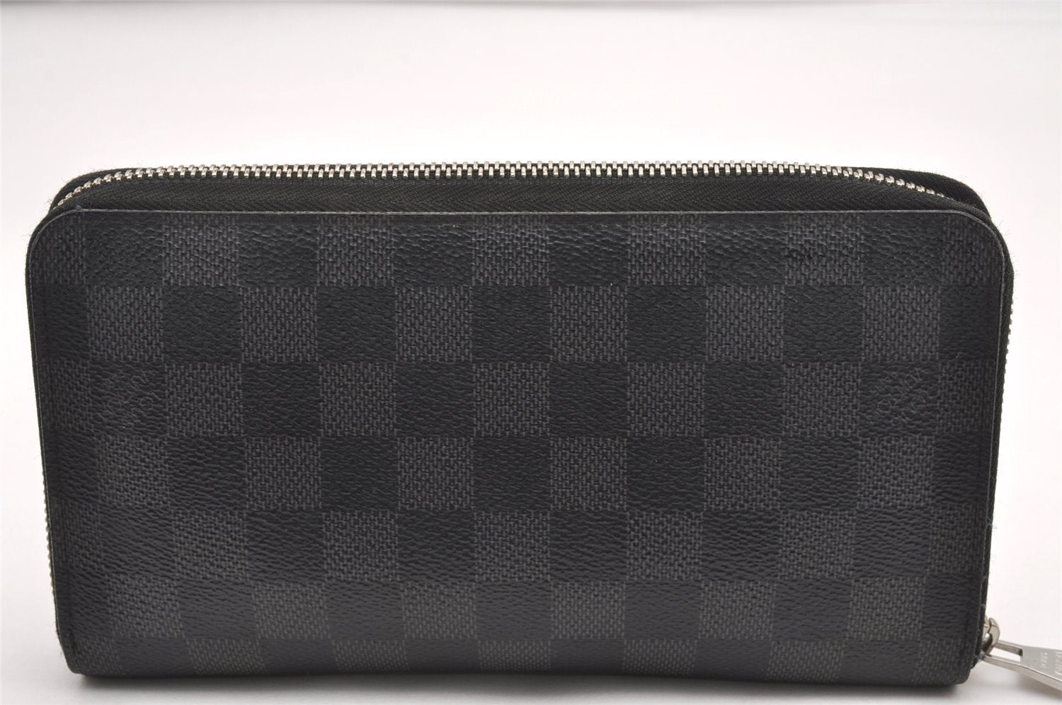 Authentic Louis Vuitton Damier Graphite Zippy Organizer Wallet N63077 LV 7382I