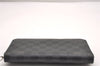 Authentic Louis Vuitton Damier Graphite Zippy Organizer Wallet N63077 LV 7382I