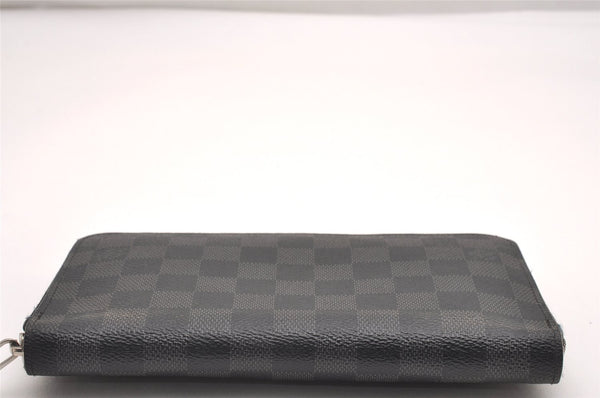 Authentic Louis Vuitton Damier Graphite Zippy Organizer Wallet N63077 LV 7382I