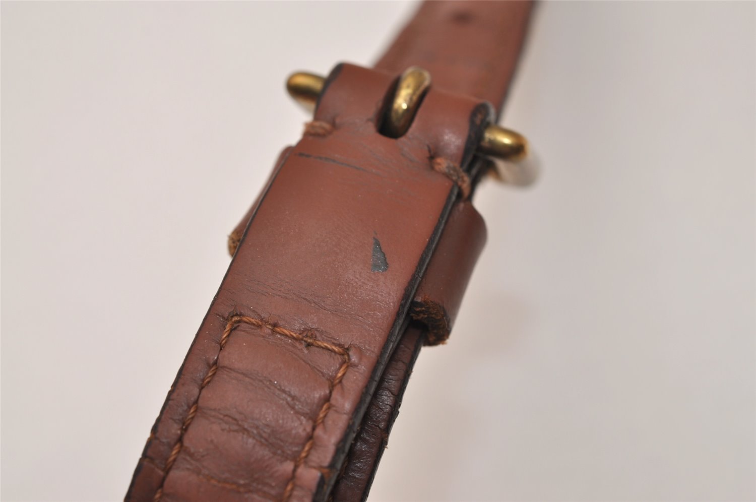 Authentic Louis Vuitton Leather Shoulder Strap Brown 40.6-47.6