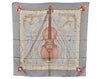 Authentic HERMES Carre 90 Scarf "La Musique des Spheres" Silk Gray 7383K