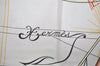 Authentic HERMES Carre 90 Scarf "La Musique des Spheres" Silk Gray 7383K