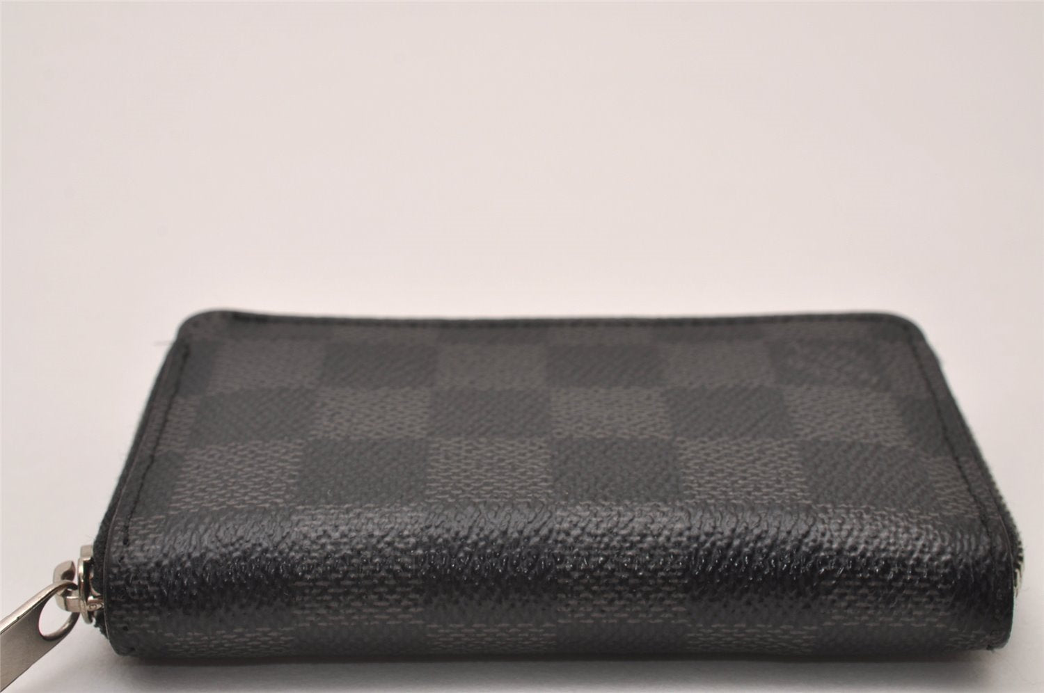 Authentic Louis Vuitton Damier Graphite Zippy Coin Purse Wallet N63076 LV 7384I