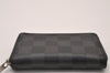 Authentic Louis Vuitton Damier Graphite Zippy Coin Purse Wallet N63076 LV 7384I