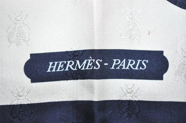 Authentic HERMES Carre 90 Scarf "HARNAIS DE COUR" Silk Navy 7384K