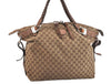 Authentic GUCCI Bamboo Shoulder Tote Bag GG Canvas Leather 232927 Brown 7385K