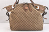 Authentic GUCCI Bamboo Shoulder Tote Bag GG Canvas Leather 232927 Brown 7385K