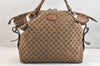 Authentic GUCCI Bamboo Shoulder Tote Bag GG Canvas Leather 232927 Brown 7385K