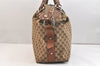 Authentic GUCCI Bamboo Shoulder Tote Bag GG Canvas Leather 232927 Brown 7385K