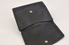 Authentic CHANEL Vintage Calf Skin Bifold Wallet Purse Black CC Logo 7388K