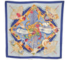 Authentic HERMES Carre 90 Scarf "Mon Ami Pierrot" Silk Blue 7389I