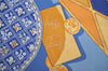 Authentic HERMES Carre 90 Scarf "Mon Ami Pierrot" Silk Blue 7389I