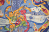 Authentic HERMES Carre 90 Scarf "Mon Ami Pierrot" Silk Blue 7389I