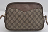 Authentic GUCCI Shoulder Cross Body Bag Purse GG PVC Leather Brown Junk 7390I
