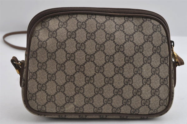 Authentic GUCCI Shoulder Cross Body Bag Purse GG PVC Leather Brown Junk 7390I