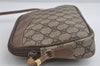 Authentic GUCCI Shoulder Cross Body Bag Purse GG PVC Leather Brown Junk 7390I