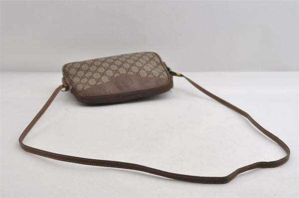 Authentic GUCCI Shoulder Cross Body Bag Purse GG PVC Leather Brown Junk 7390I