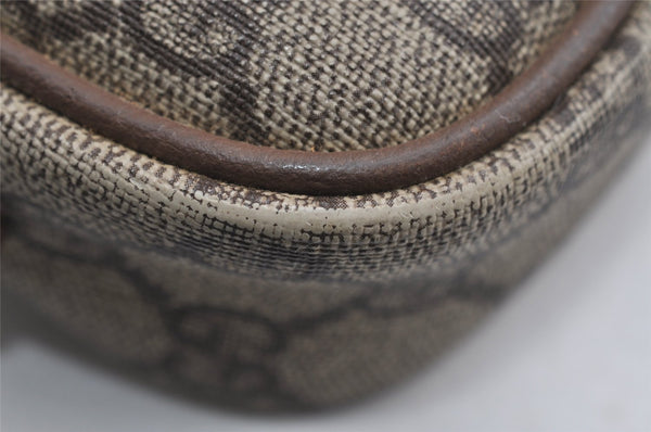 Authentic GUCCI Shoulder Cross Body Bag Purse GG PVC Leather Brown Junk 7390I