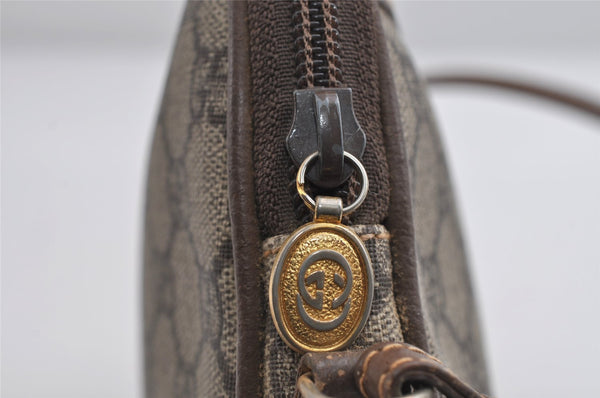 Authentic GUCCI Shoulder Cross Body Bag Purse GG PVC Leather Brown Junk 7390I
