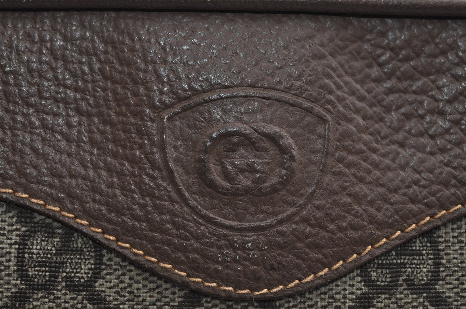 Authentic GUCCI Shoulder Cross Body Bag Purse GG PVC Leather Brown Junk 7390I