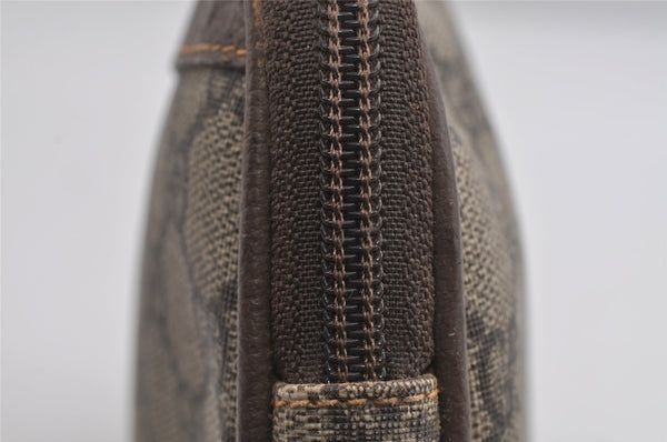 Authentic GUCCI Shoulder Cross Body Bag Purse GG PVC Leather Brown Junk 7390I