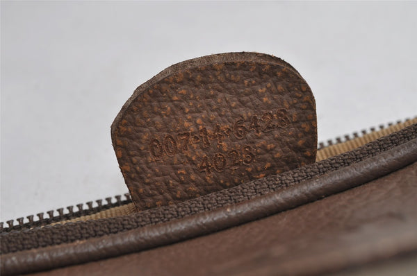 Authentic GUCCI Shoulder Cross Body Bag Purse GG PVC Leather Brown Junk 7390I