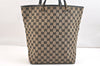 Authentic GUCCI Shoulder Tote Bag GG Canvas Leather 0021098 Black Beige 7391K