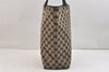 Authentic GUCCI Shoulder Tote Bag GG Canvas Leather 0021098 Black Beige 7391K